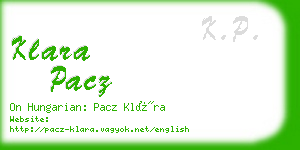 klara pacz business card